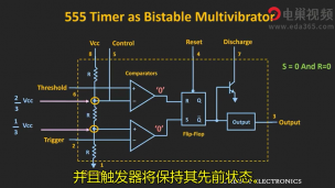 555定时器作为双稳态多谐振荡器