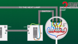 如何将2路电灯开关连接到天花板？