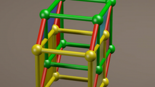 4D 球体、四面体和立方体的第四维旋转