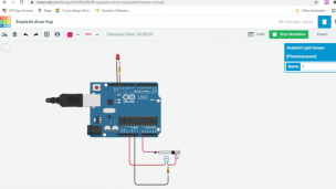 与 Arduino 的环境光传感器接口 _ Tinkercad 仿真